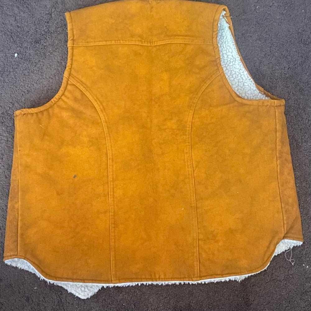 vintage 70s Brown Wrangler button up men’s vest - image 3