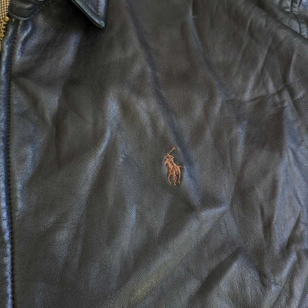 Vintage Polo Ralph Lauren Leather Harrington Jack… - image 5