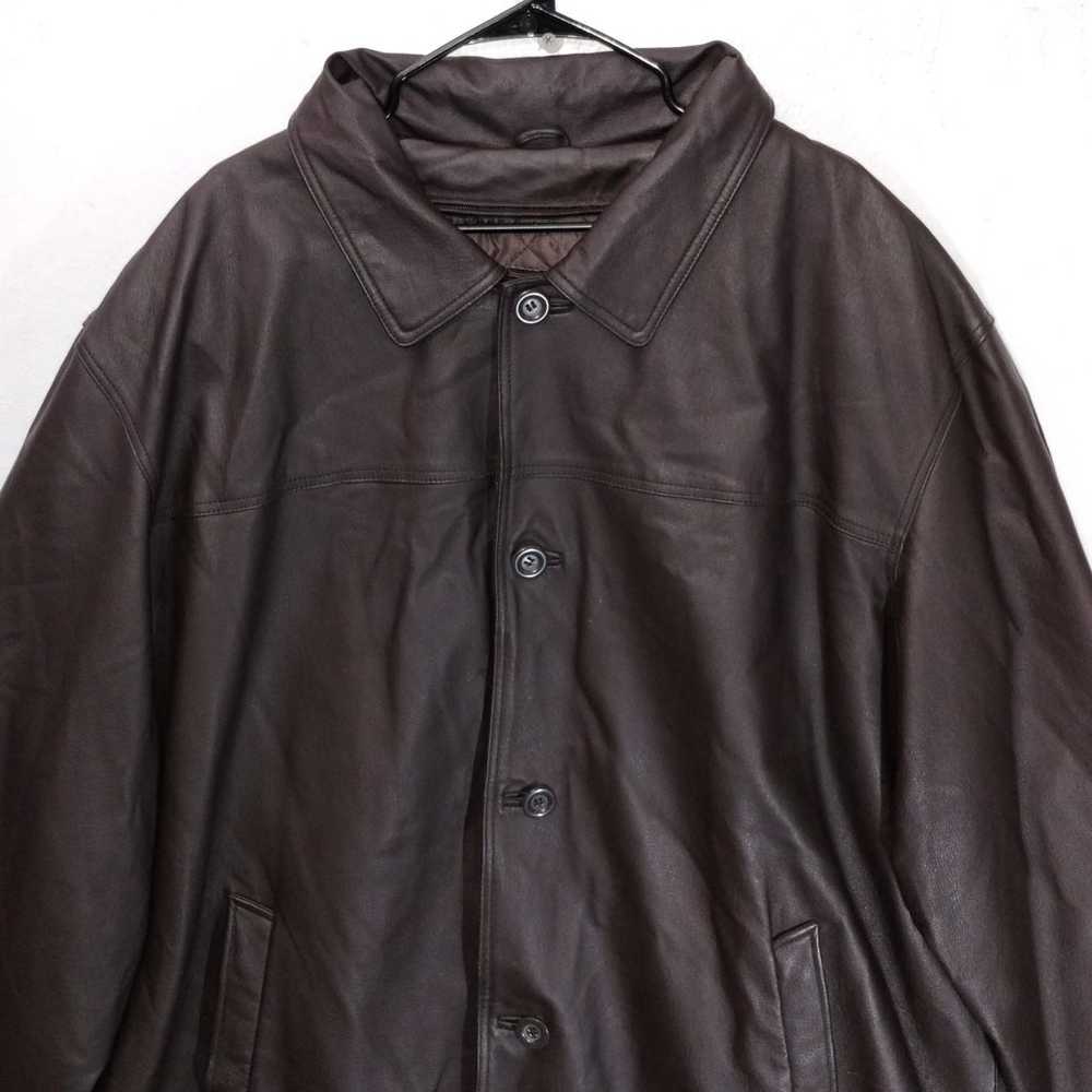 AIRBORNE LEATHERS Mens VINTAGE Brown Button Down … - image 3