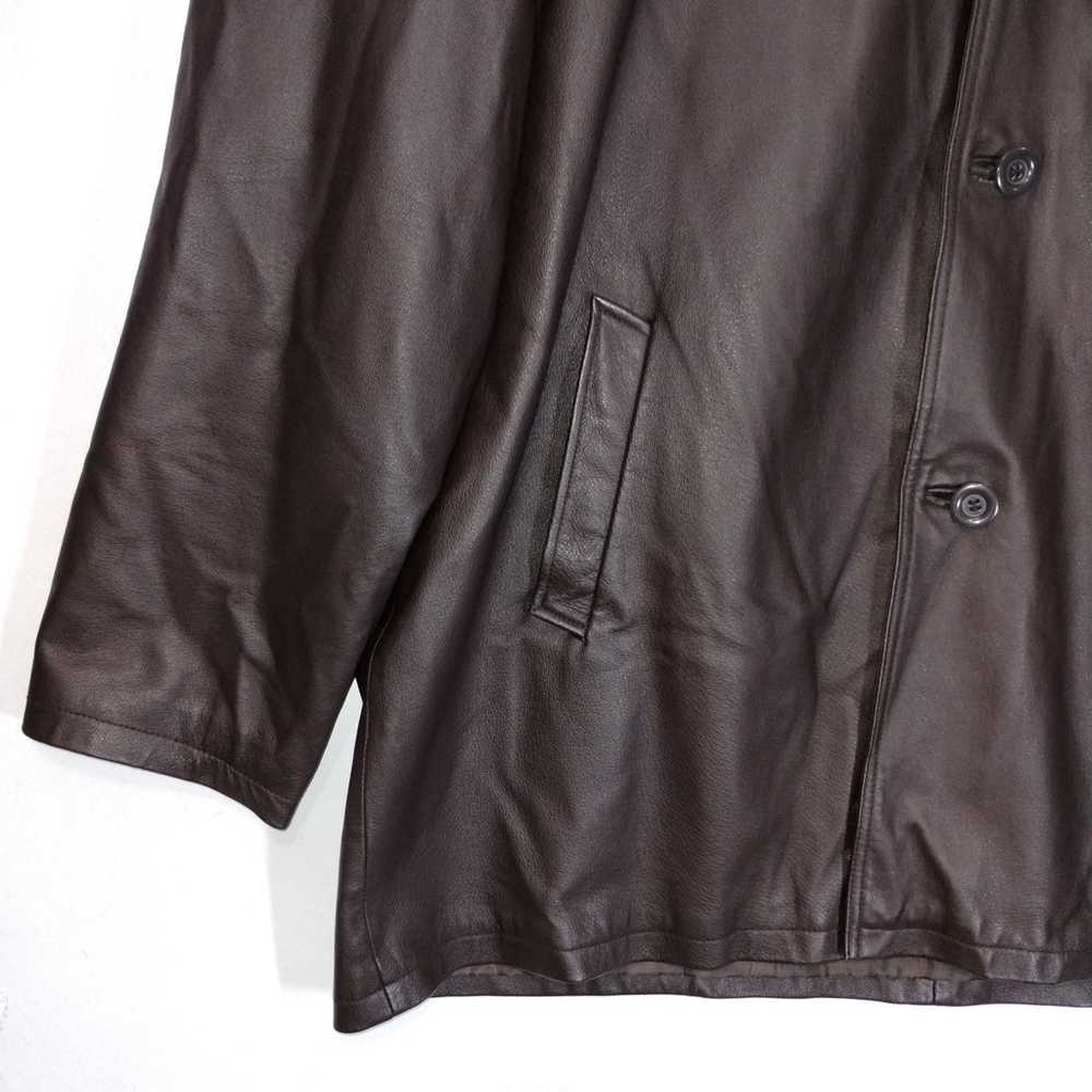 AIRBORNE LEATHERS Mens VINTAGE Brown Button Down … - image 6