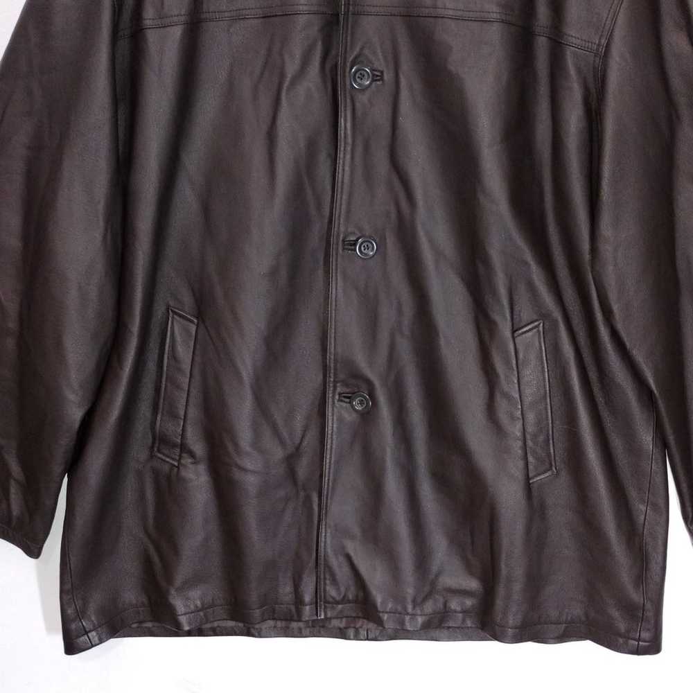 AIRBORNE LEATHERS Mens VINTAGE Brown Button Down … - image 7