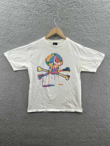 Stussy Stussy Paint Dripping Skull White T-Shirt A