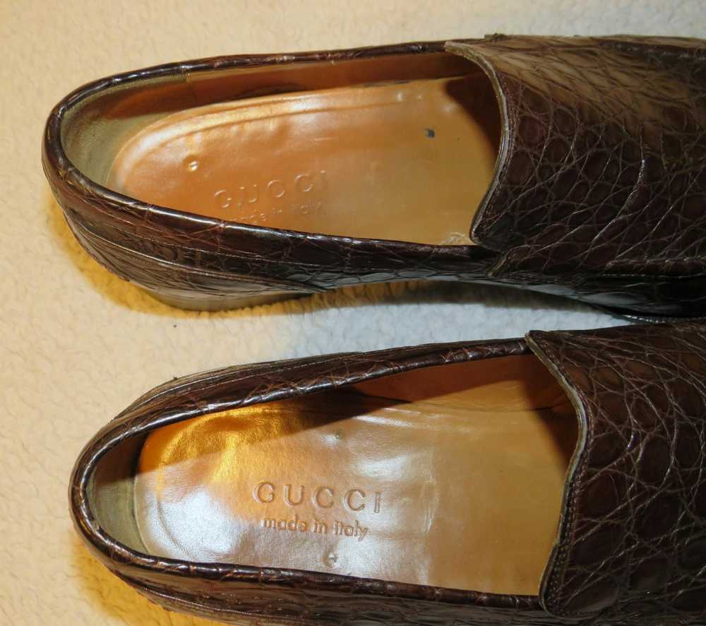 Gucci 256592 Brown Crocodile Split Toe Loaders 9 - image 11