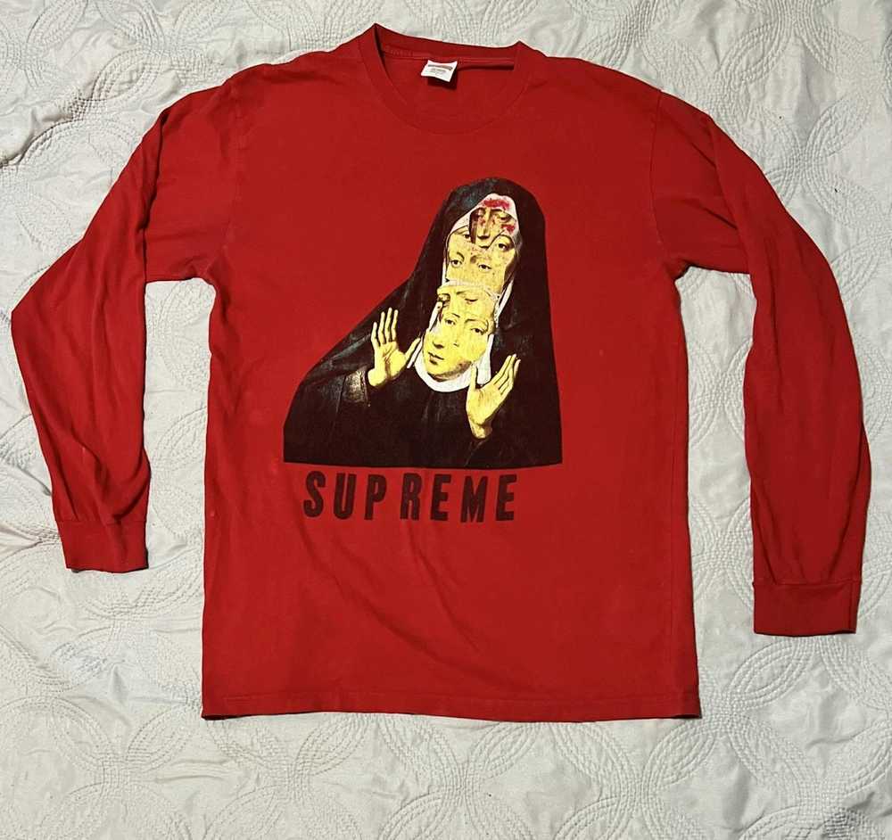 Supreme Supreme Nun Red Long Sleeve Shirt - image 5