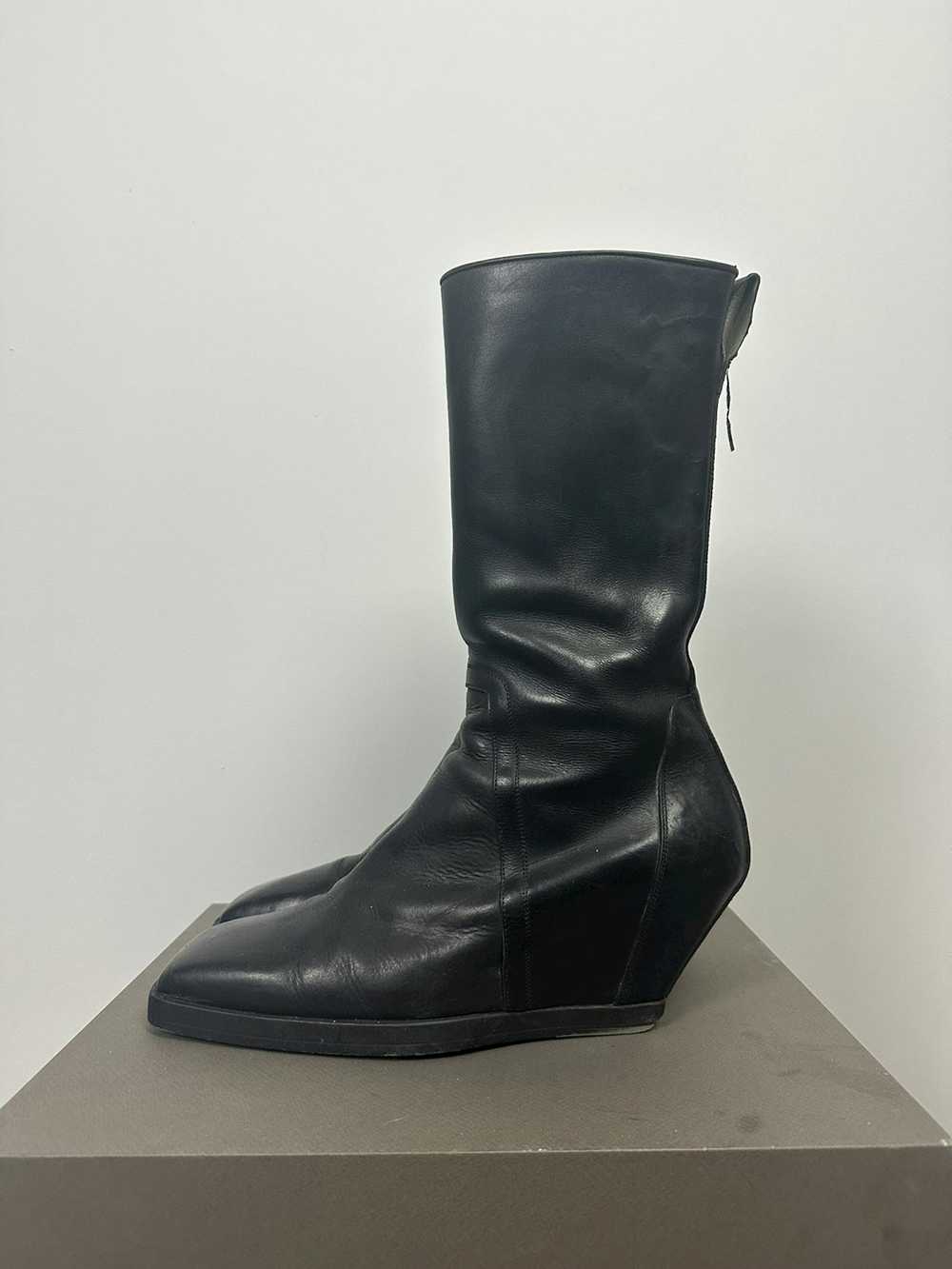 Rick Owens SS19 ‘BABEL’ Square Toe Wedge Boots - image 2