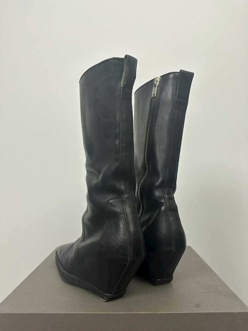 Rick Owens SS19 ‘BABEL’ Square Toe Wedge Boots - image 3