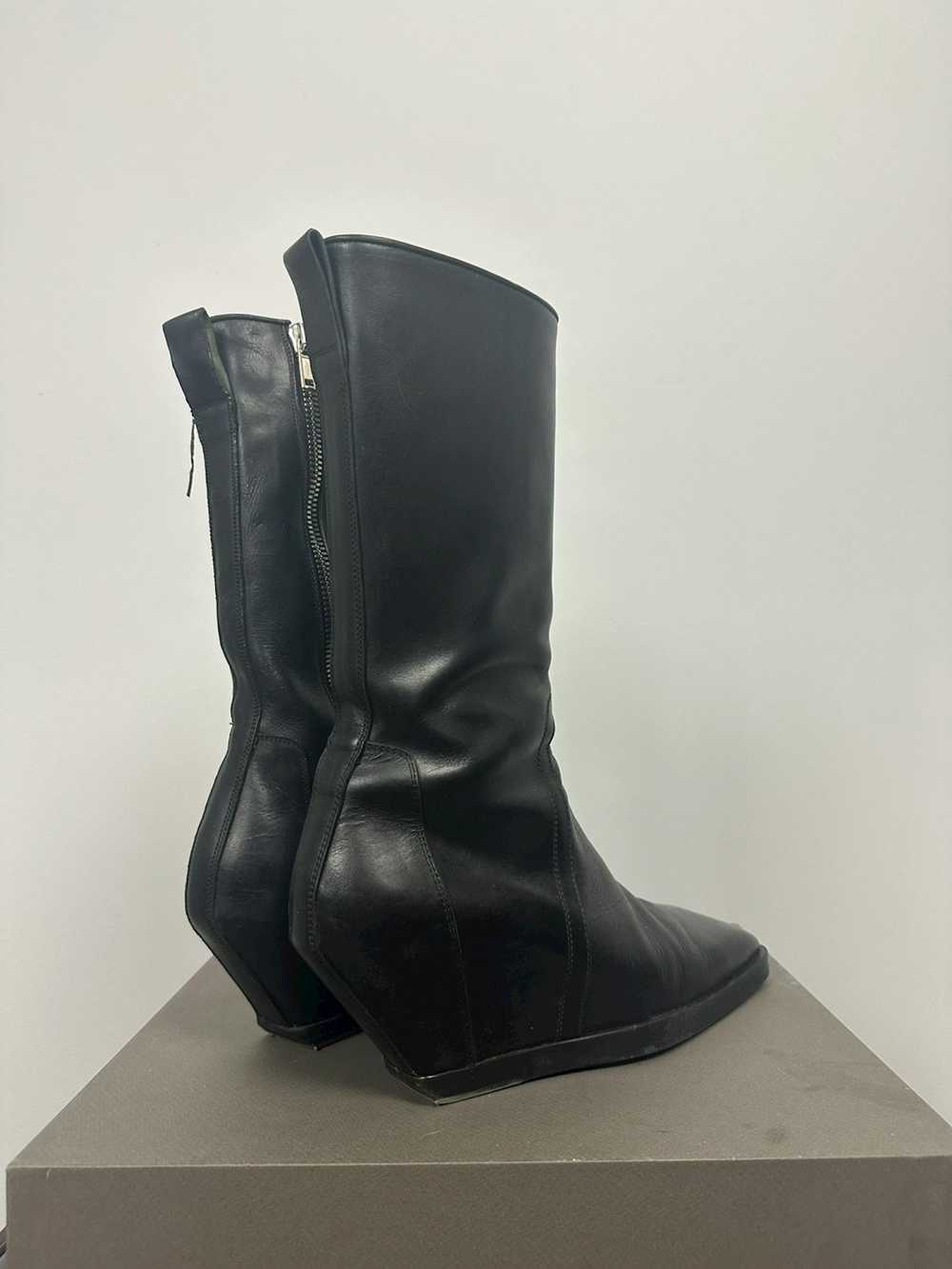 Rick Owens SS19 ‘BABEL’ Square Toe Wedge Boots - image 5
