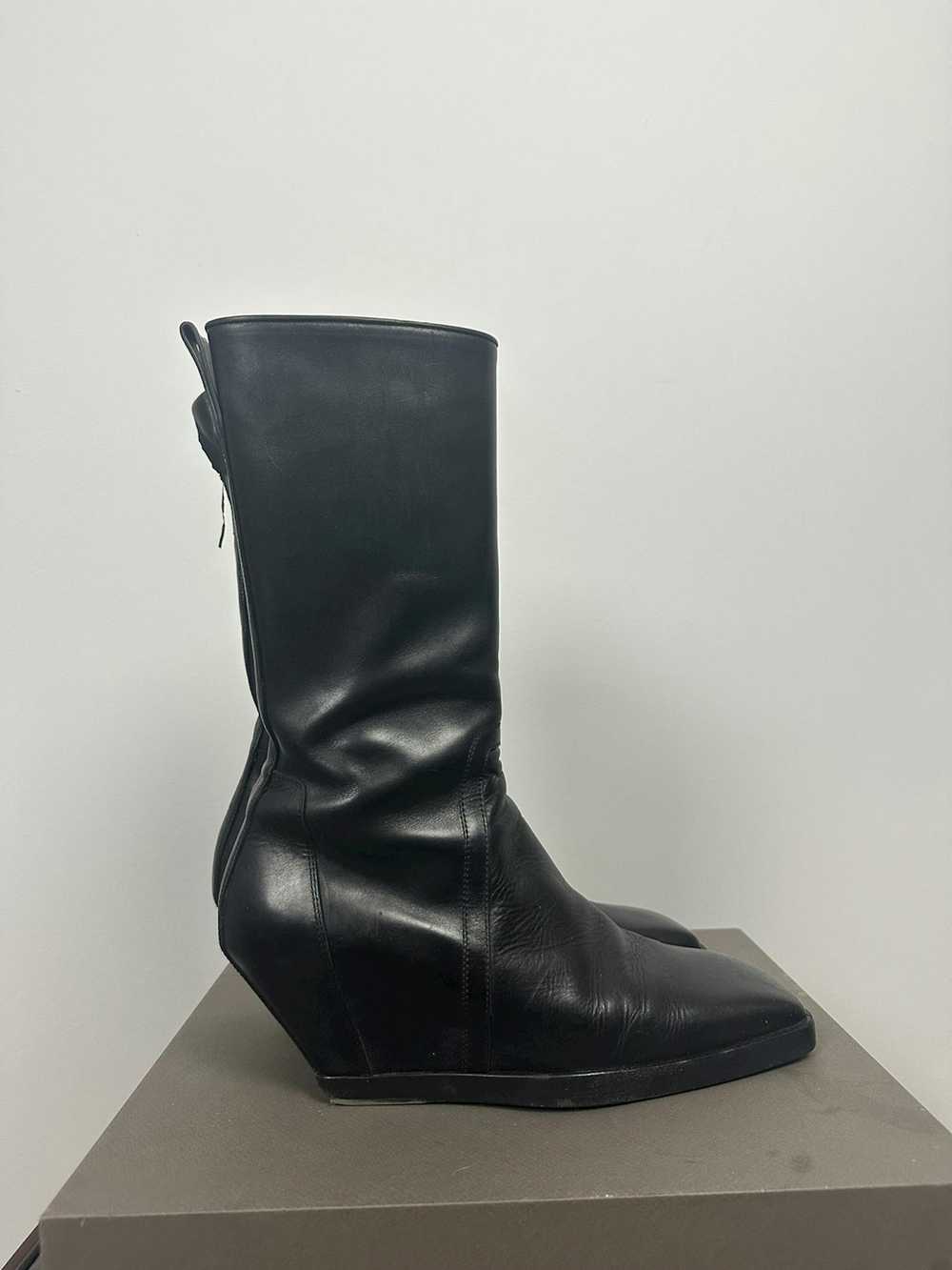 Rick Owens SS19 ‘BABEL’ Square Toe Wedge Boots - image 6