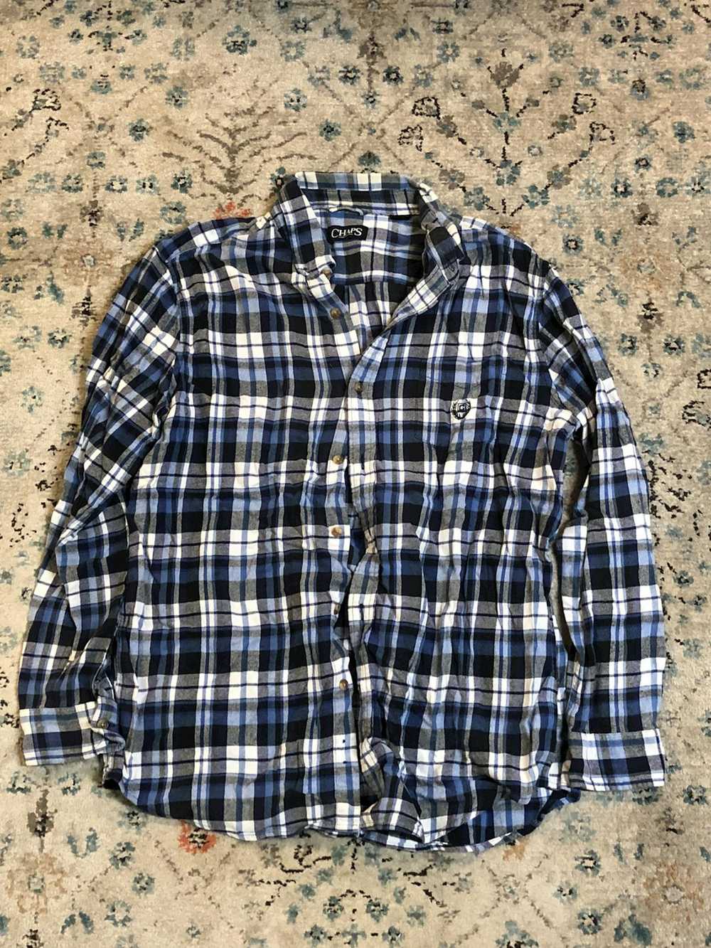 Vintage Blue Chaps Flannel - image 1