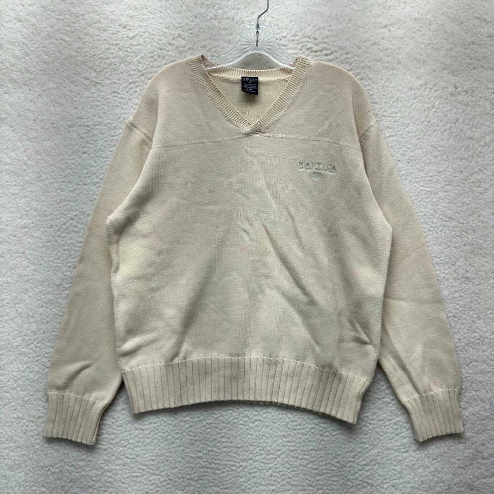Nautica Y2K Vintage Nautica Sweater XL Mens Cream… - image 1