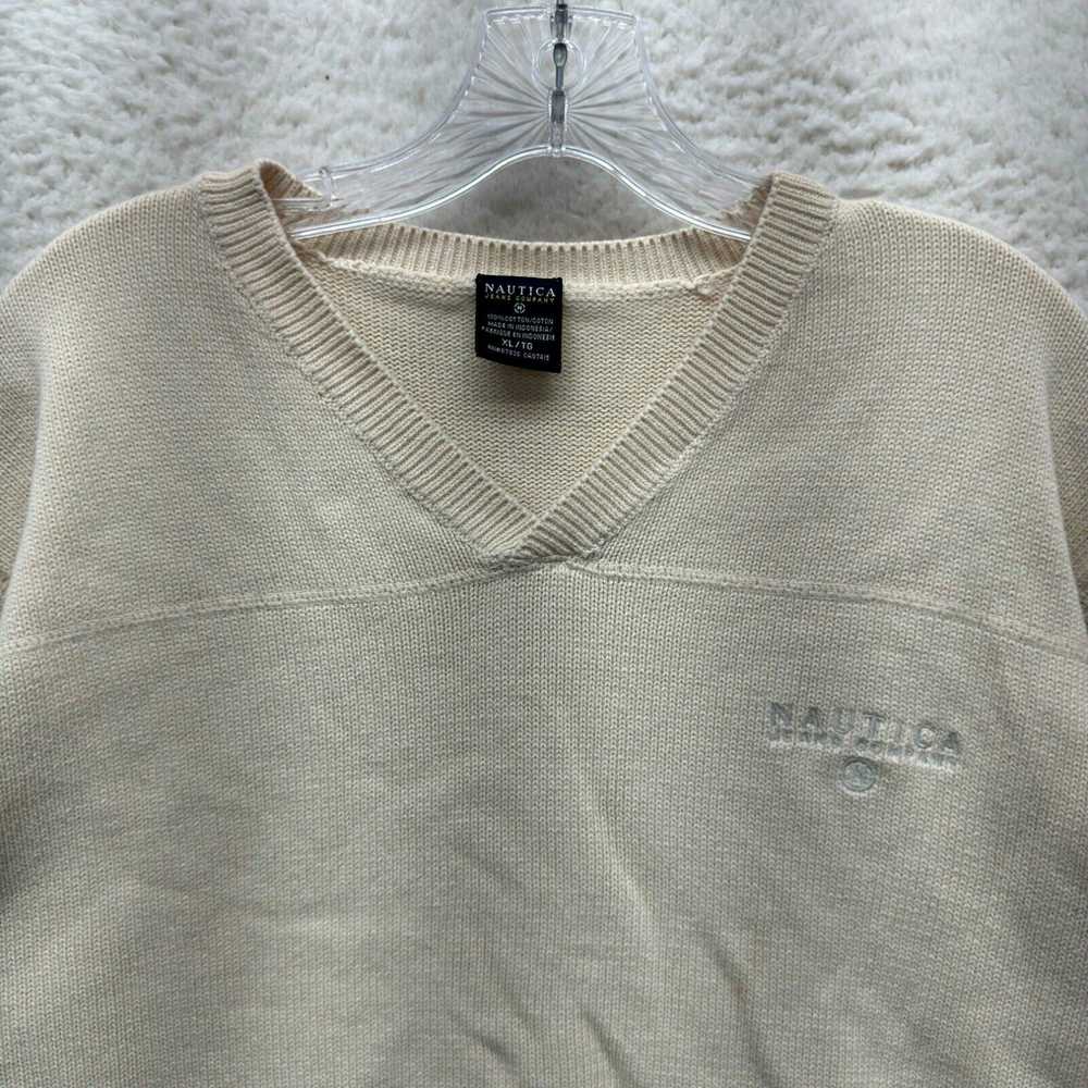 Nautica Y2K Vintage Nautica Sweater XL Mens Cream… - image 3