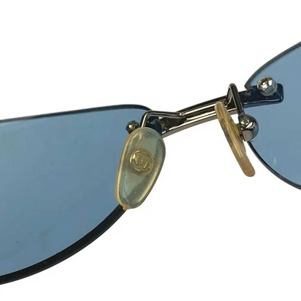 Chanel Rare Chanel CC Logo Blue Tinted Sunglasses - image 10