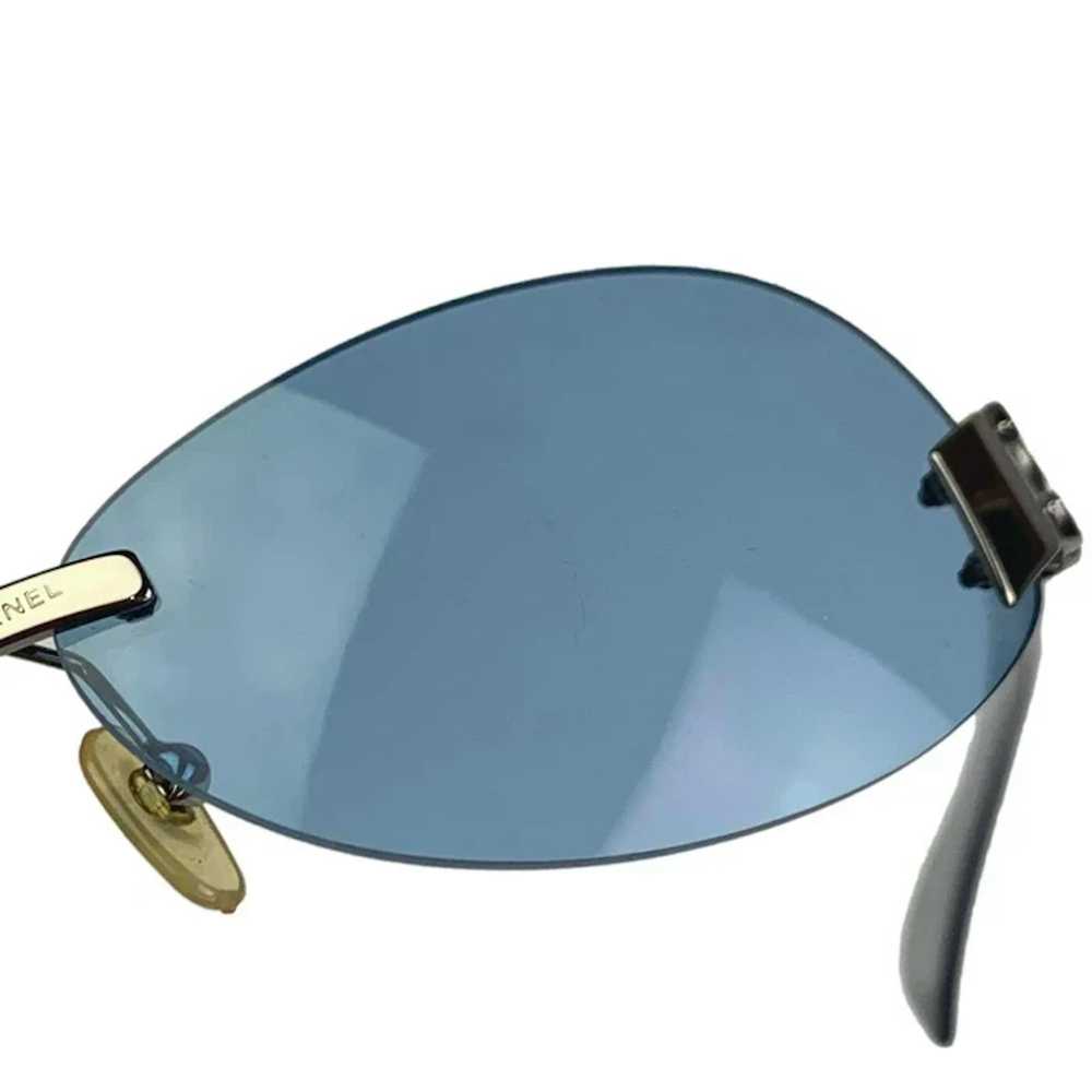 Chanel Rare Chanel CC Logo Blue Tinted Sunglasses - image 12