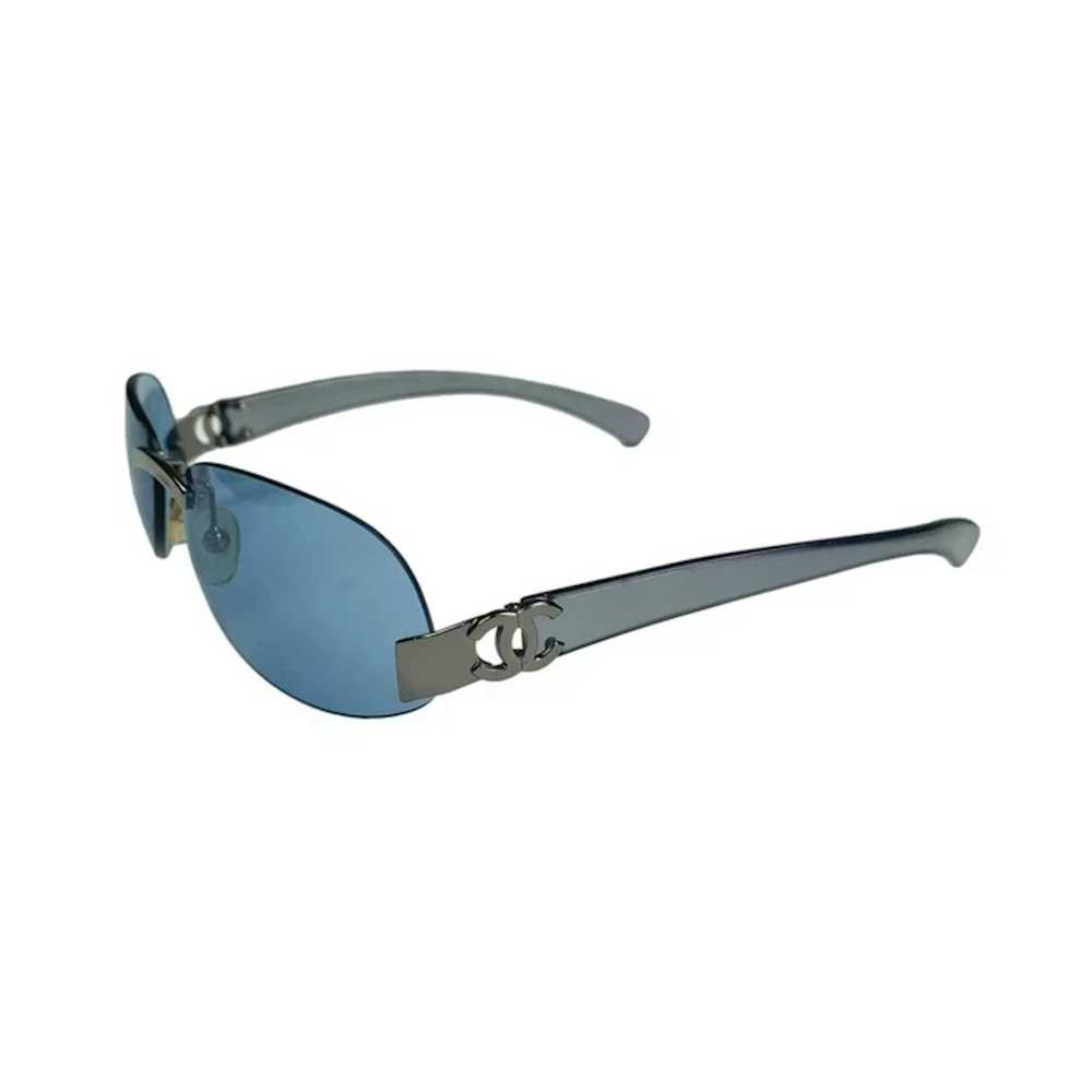 Chanel Rare Chanel CC Logo Blue Tinted Sunglasses - image 2