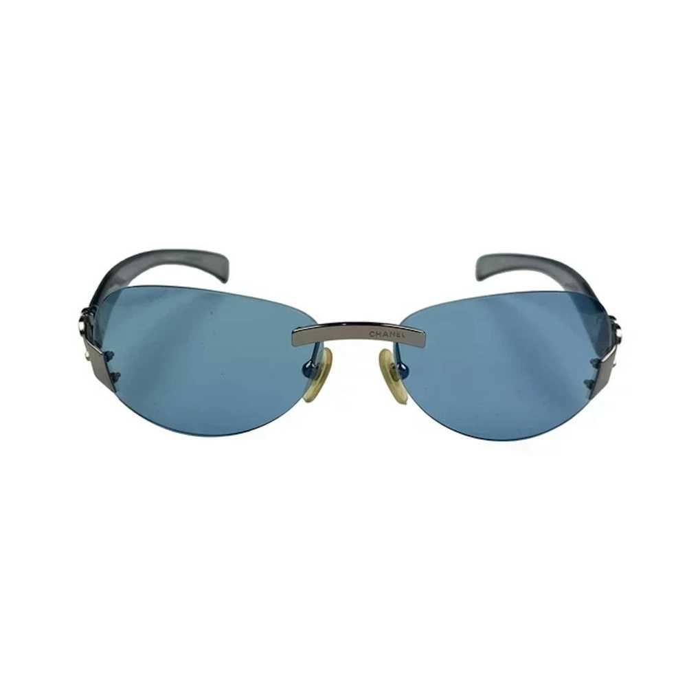 Chanel Rare Chanel CC Logo Blue Tinted Sunglasses - image 4