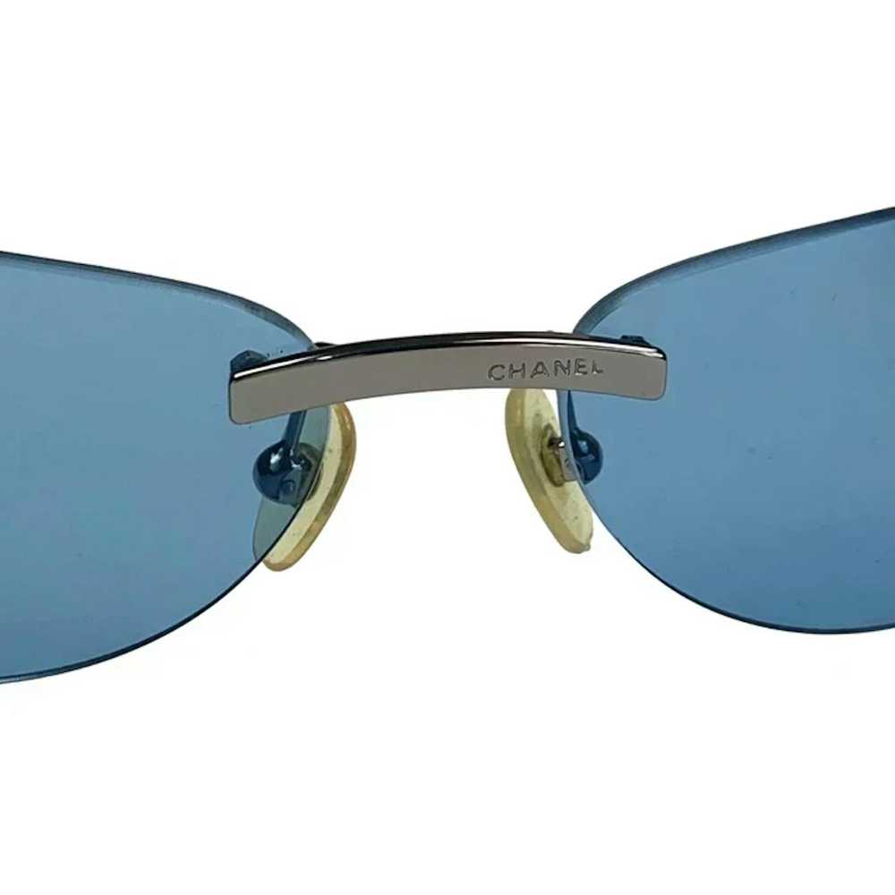 Chanel Rare Chanel CC Logo Blue Tinted Sunglasses - image 7