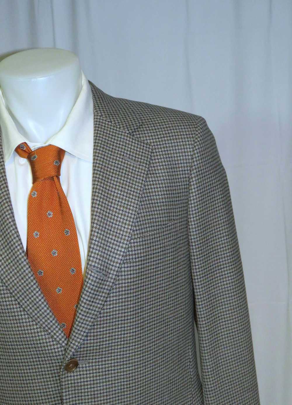 Brooks Brothers Saxxon Brown Taupe Houndstooth Th… - image 2