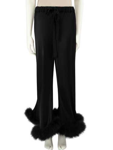 Sleeper Black Feather Trimmed Boudoir Trousers