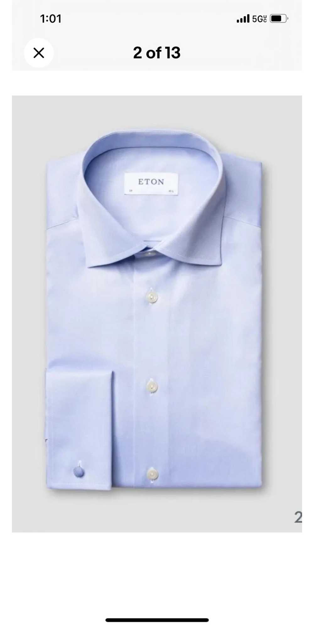 Eton Light Blue Signature Twill Shirt – French Cu… - image 2