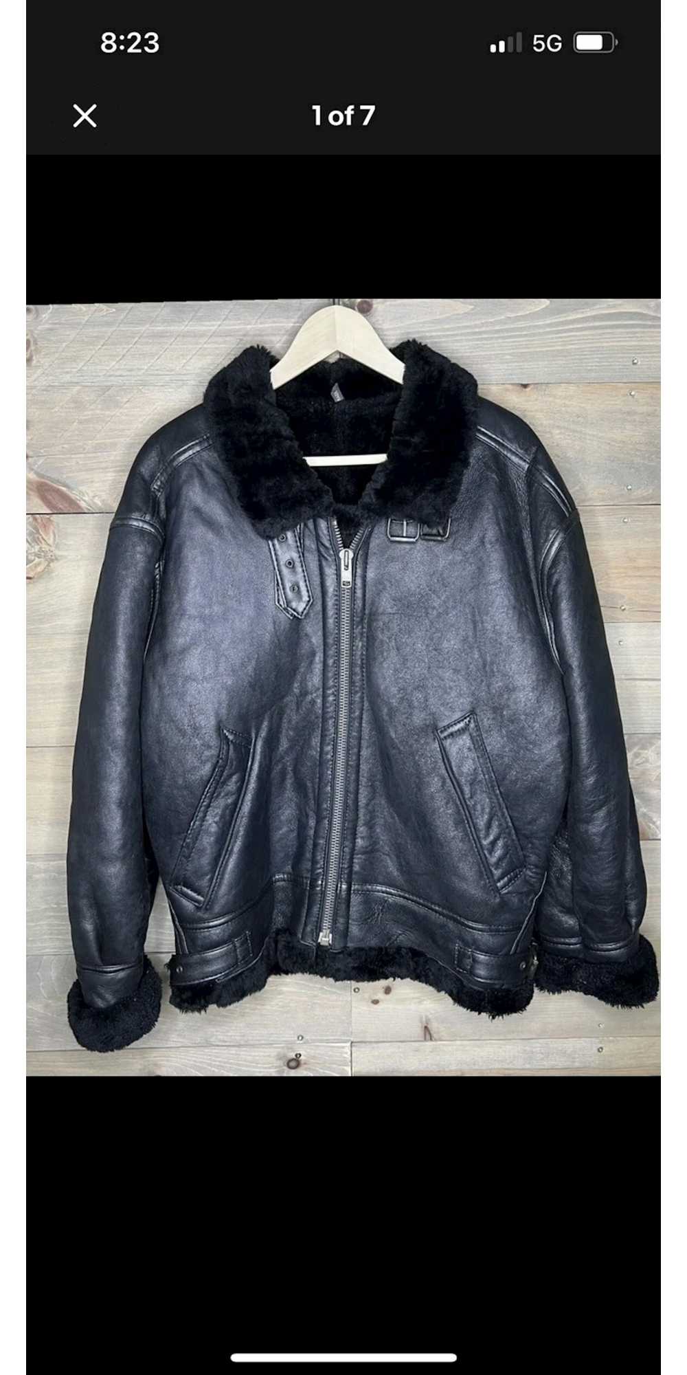 Vintage Vintage Black Learher USA Leather Bomber … - image 1