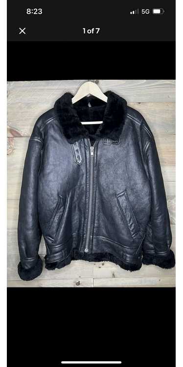 Vintage Vintage Black Learher USA Leather Bomber … - image 1