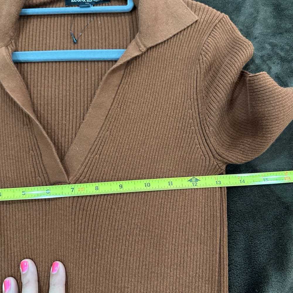 Banana Republic  Rust Brown Midi Sweater Dress Si… - image 6