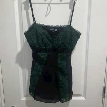 Bebe Bebe Women's Black/Green Top Blouse Size Med… - image 1