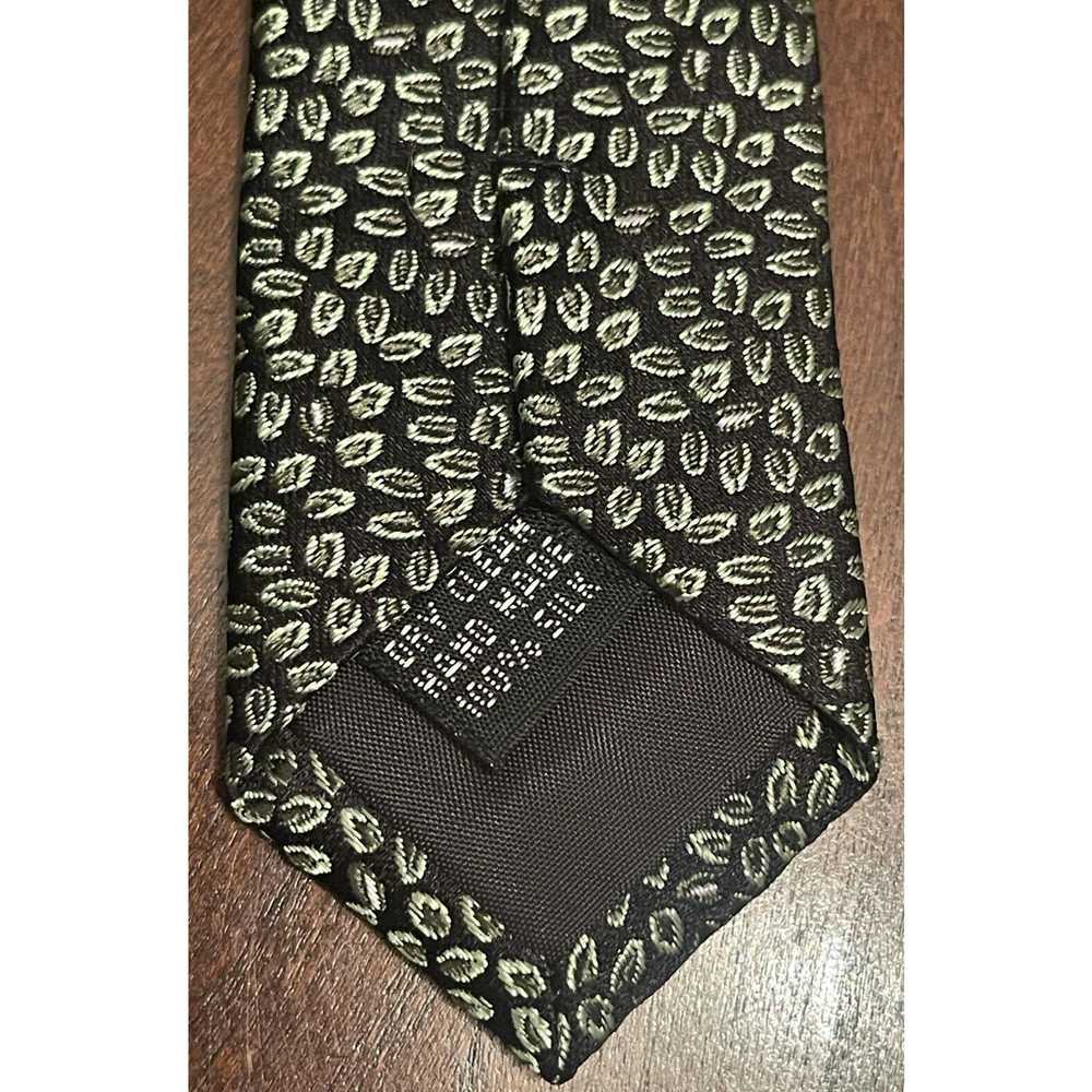 Other Ties.com Green Black Hand Made 100% Silk Ma… - image 7