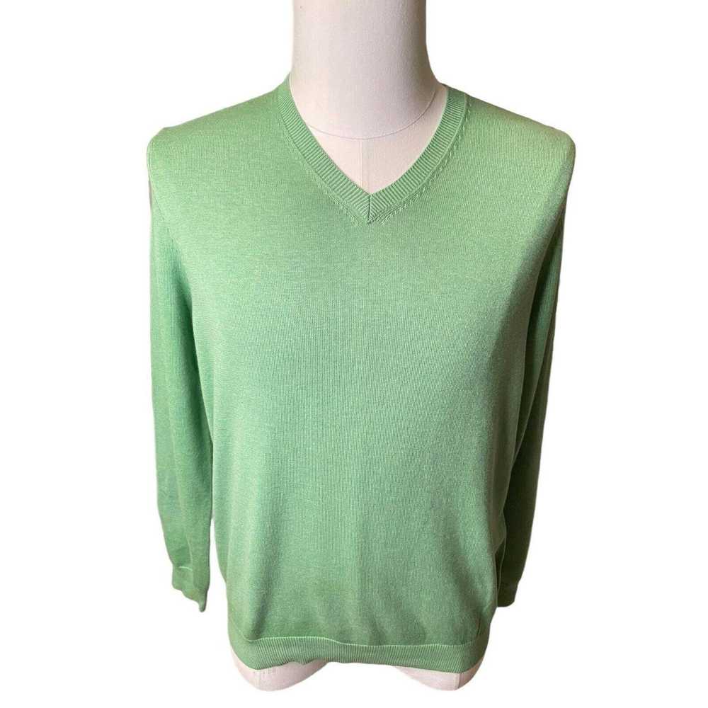 J. Mclaughlin J McLaughlin Green V-Neck Sweater C… - image 1