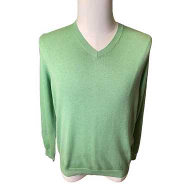 J. Mclaughlin J McLaughlin Green V-Neck Sweater C… - image 1