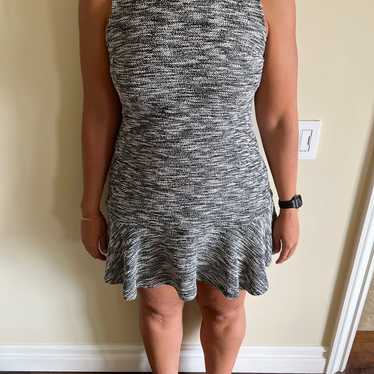Textured fit and flare dress