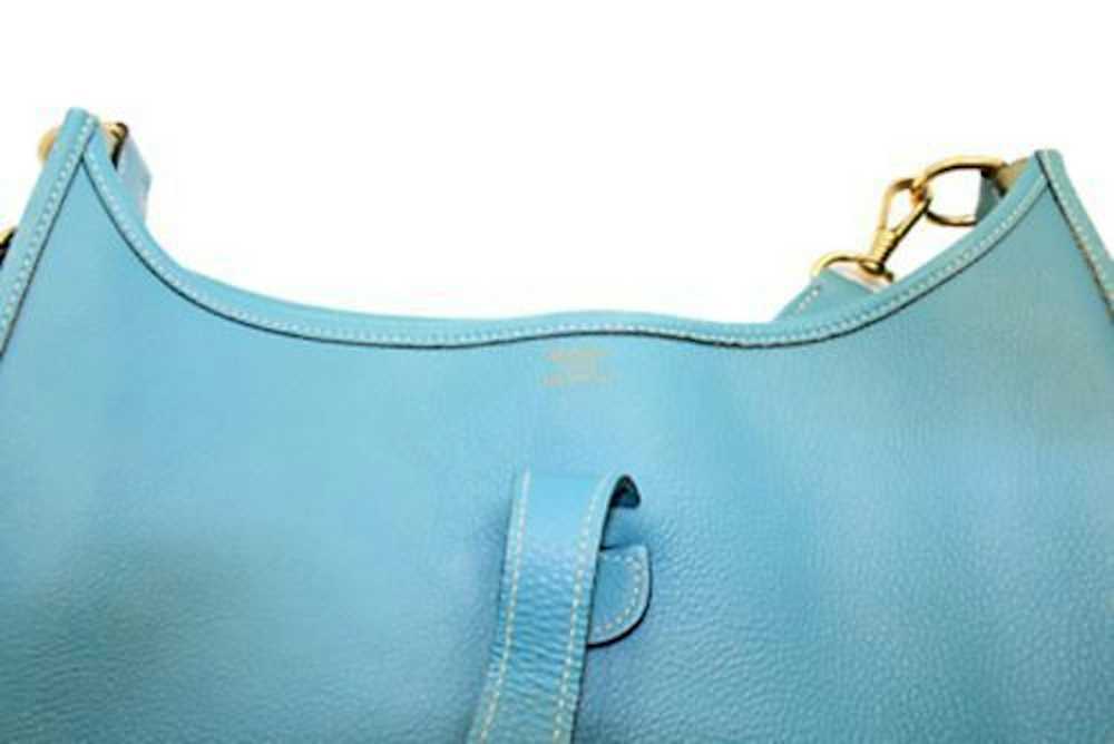 Hermes Hermes Evelyne Blue Jean Clemence Leather … - image 7