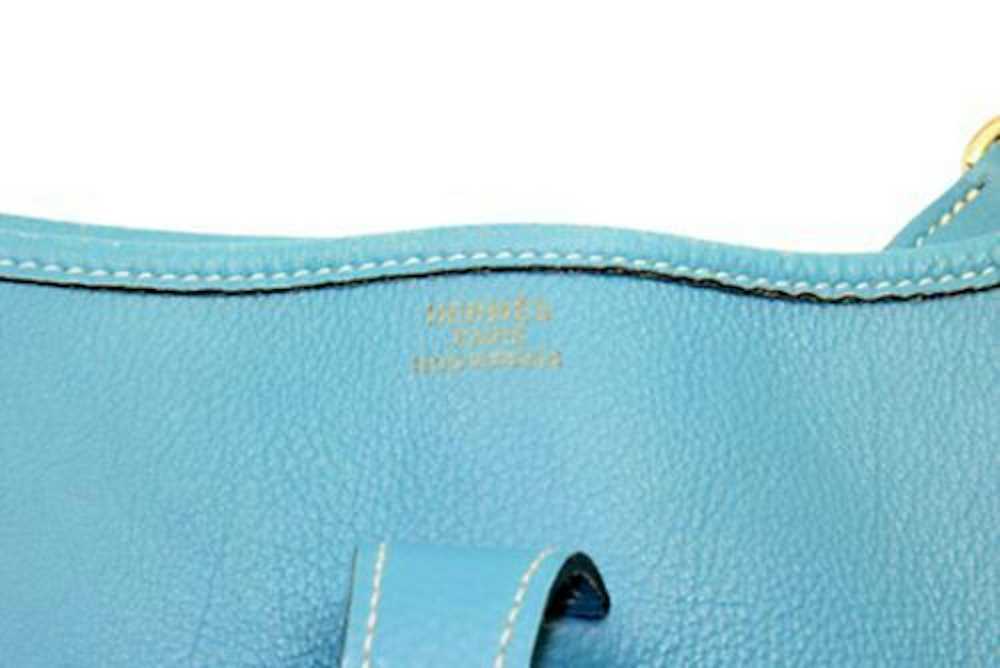 Hermes Hermes Evelyne Blue Jean Clemence Leather … - image 8