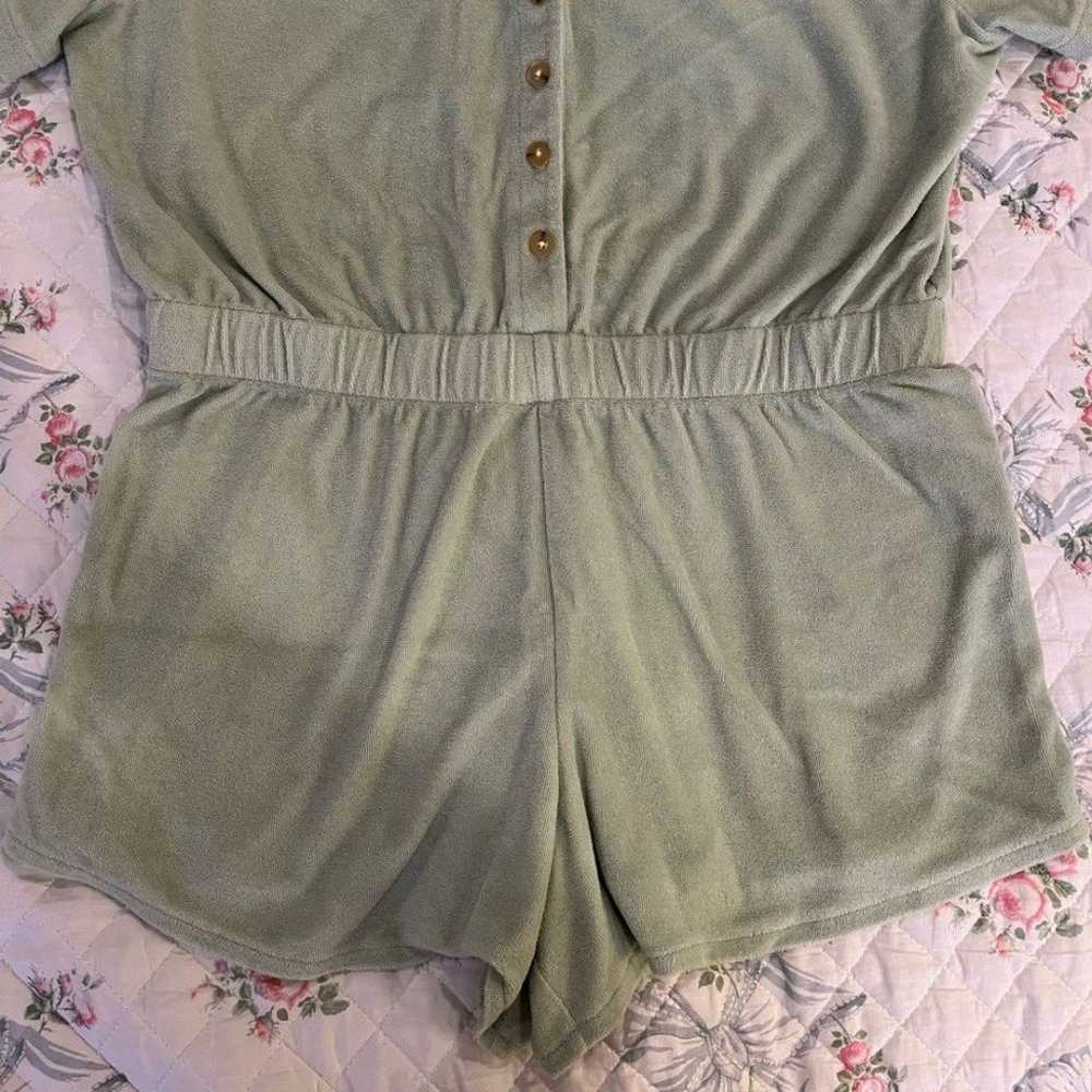Madewell Retroterry Baseball Romper size Large Gr… - image 5