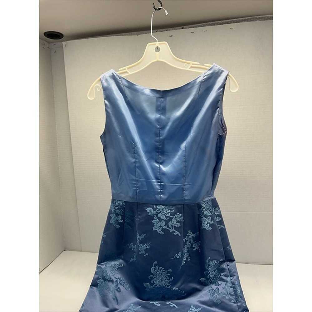Vintage 60s Sheath Cocktail Dress Small Blue Broc… - image 11