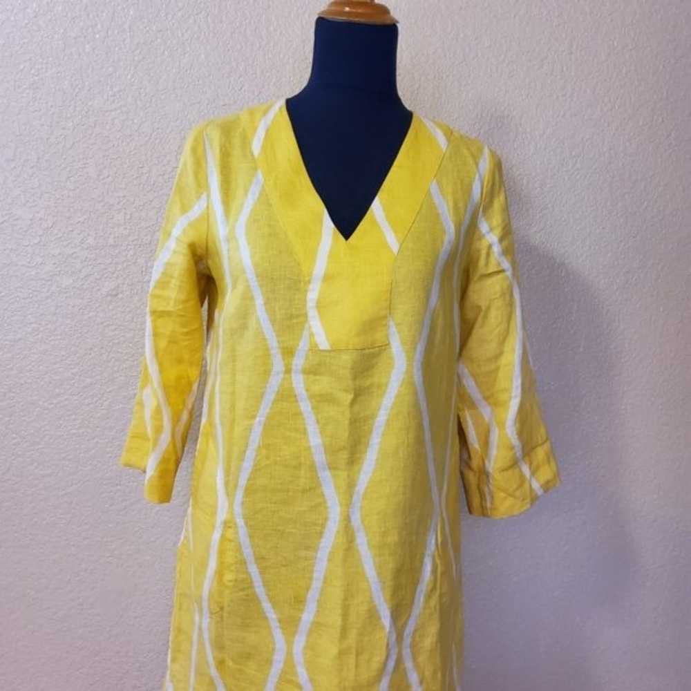 Soft Surroundings  Linen Dress XS Yellow - image 2