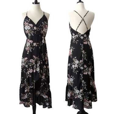 Lulus Womens Dress Gild The Lily Black Floral Pri… - image 1