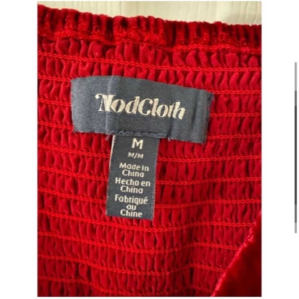 MODCLOTH RED VELVET BABYDOLL DRESS MEDIUM - image 5