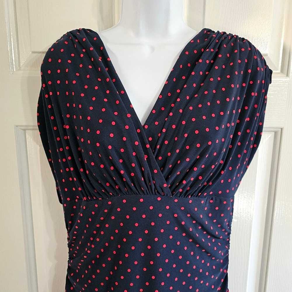 Kasper Women's Size 12 Navy Blue and Red Polka Do… - image 2