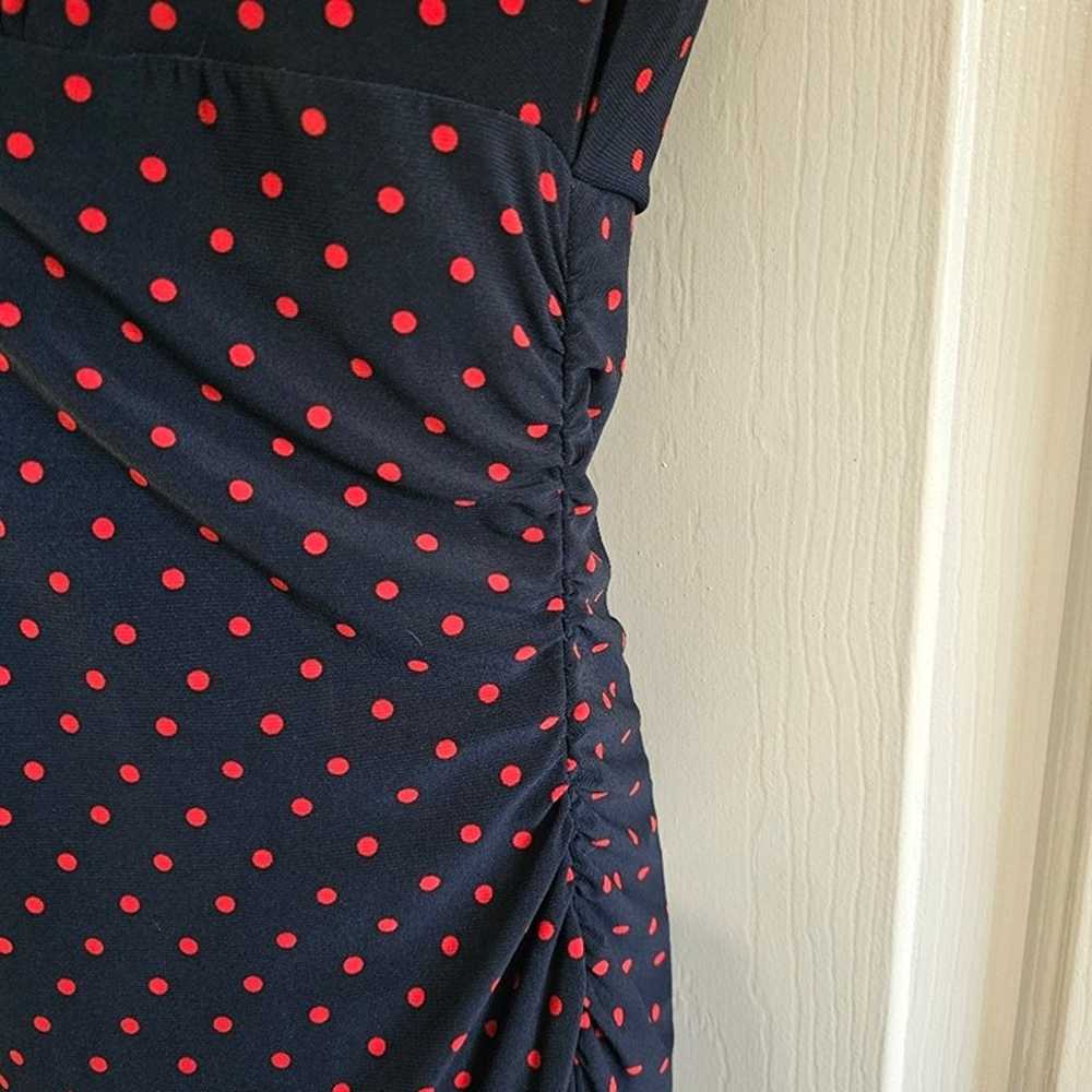 Kasper Women's Size 12 Navy Blue and Red Polka Do… - image 4
