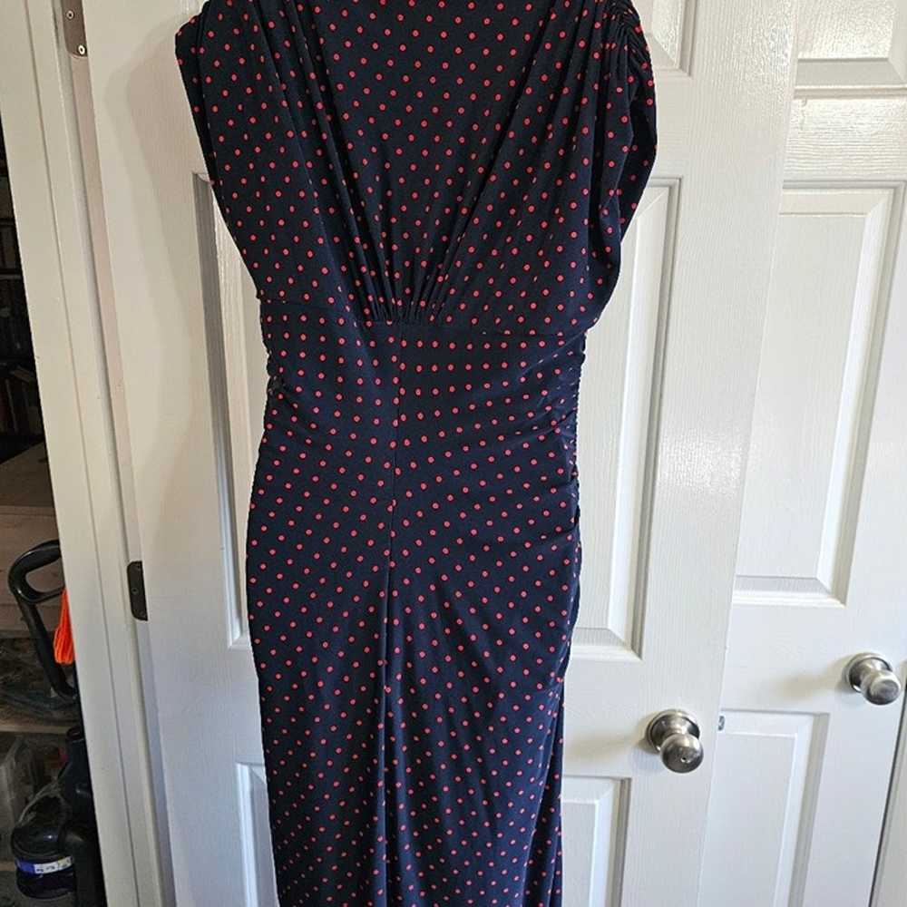 Kasper Women's Size 12 Navy Blue and Red Polka Do… - image 5