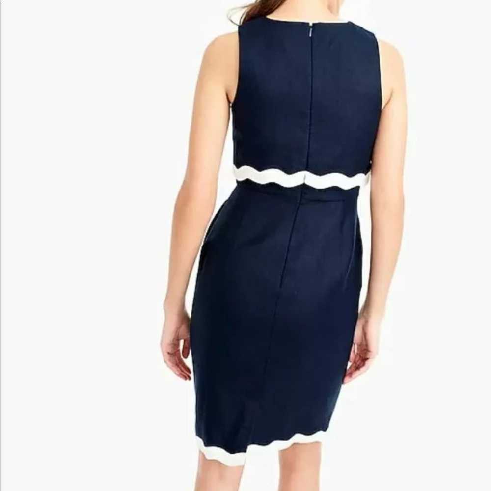 J. Crew Navy White Scalloped Linen Going Places D… - image 7