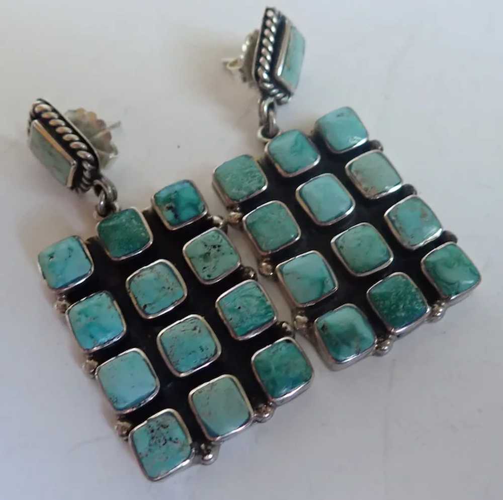 Federico Jimenez Mexican Sterling Turquoise Drop … - image 2