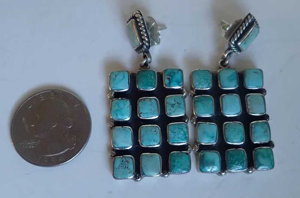 Federico Jimenez Mexican Sterling Turquoise Drop … - image 3