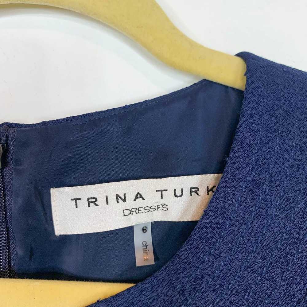 TRINA TURK retro sheath dress split v-neck sleeve… - image 5