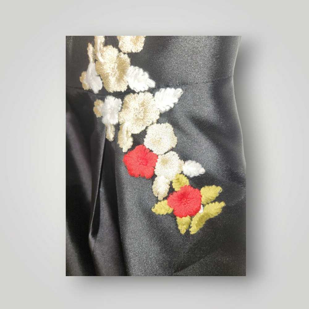 Chi Chi London black dress with floral appliqué s… - image 5