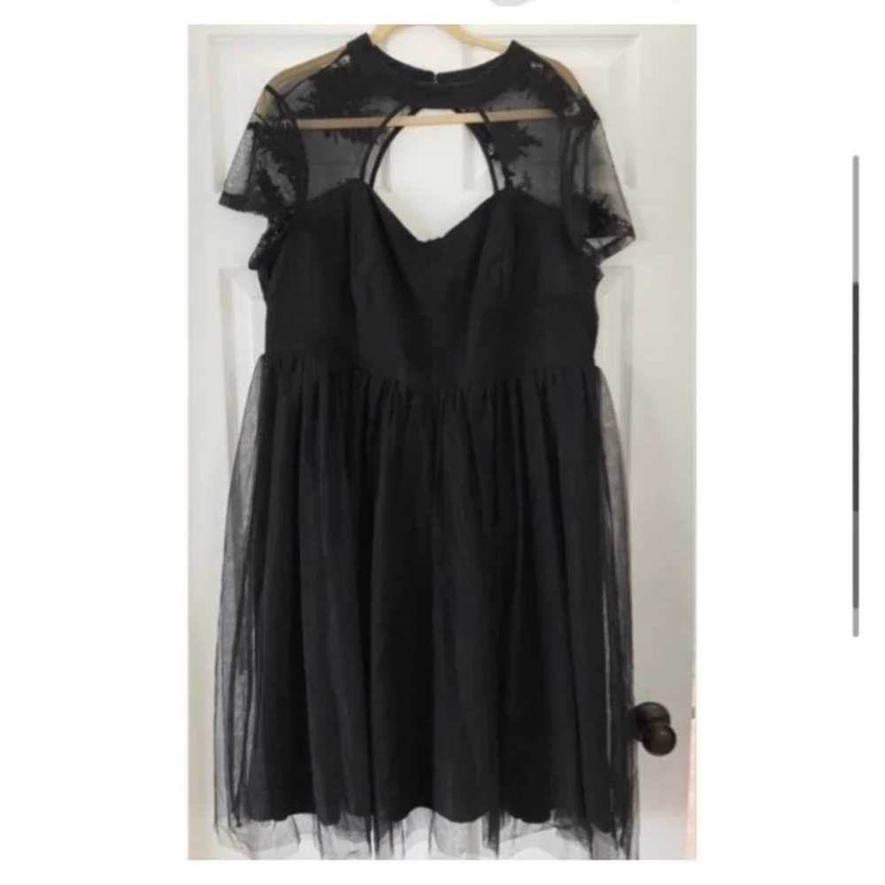 TORRID BLACK EMBROIDERED TULLE DRESS SIZE 18 - image 5