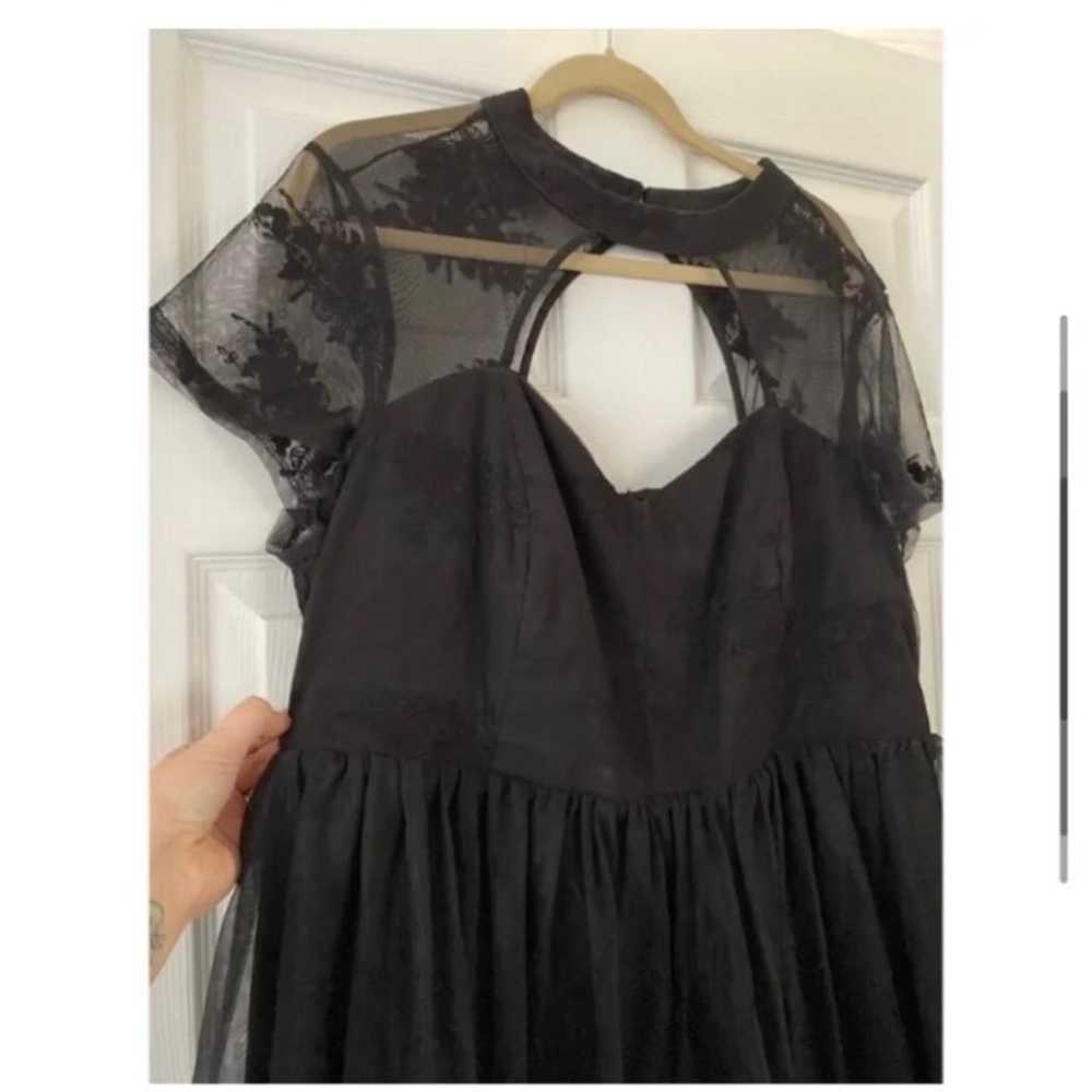 TORRID BLACK EMBROIDERED TULLE DRESS SIZE 18 - image 6