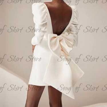 White Long Sleeve Dress with Bow - perfect for an… - image 1