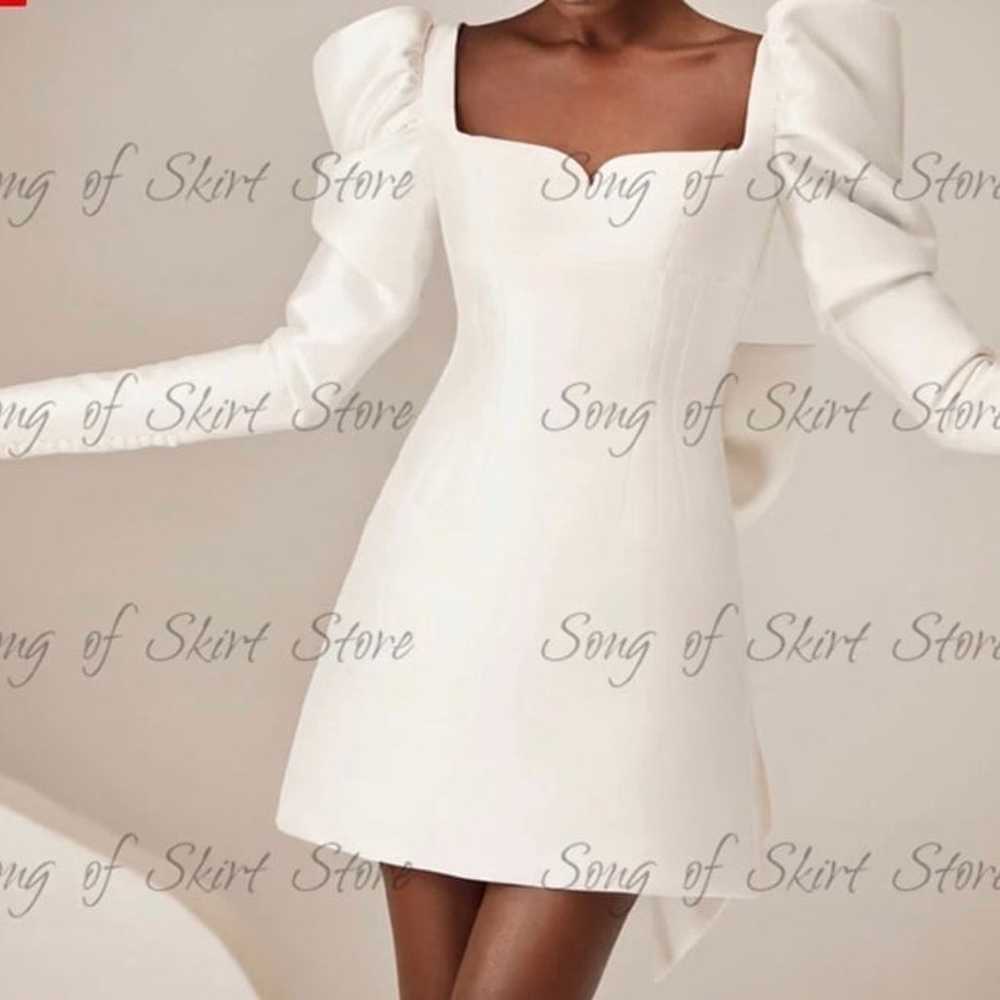 White Long Sleeve Dress with Bow - perfect for an… - image 2